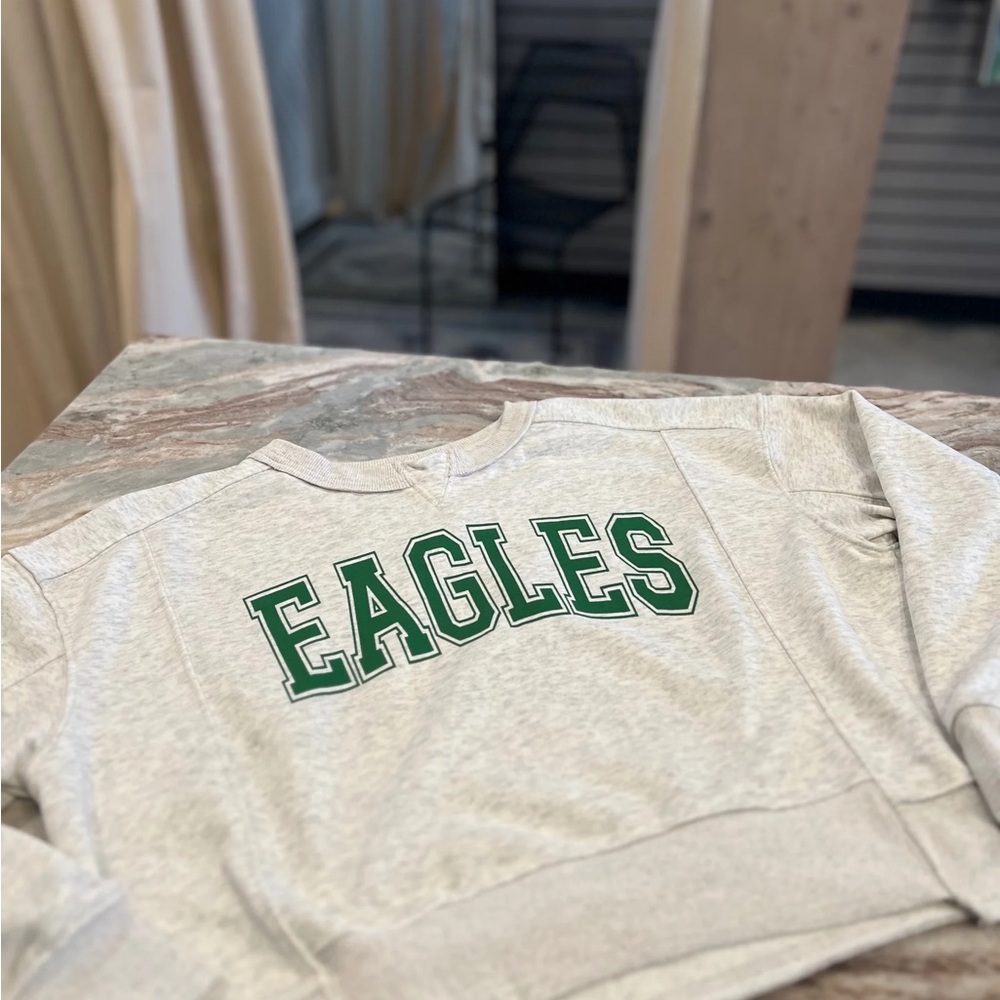 Eagles Boxy Cropped Crewneck Sweatshirt - Picture 7 of 14
